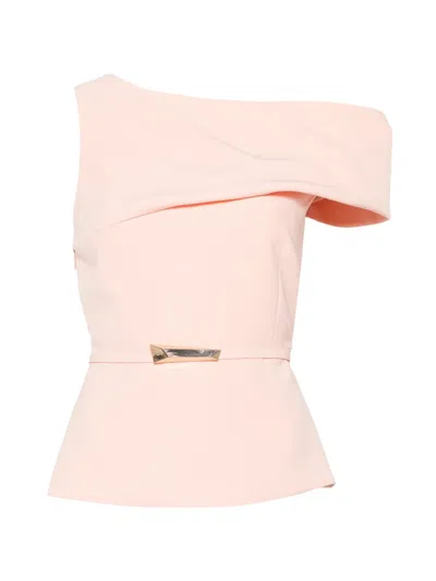 Simona Corsellini Belted-embellishment Top In Pink