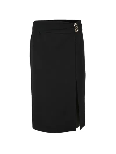Simona Corsellini Black Midi Polyester Elastane Skirt