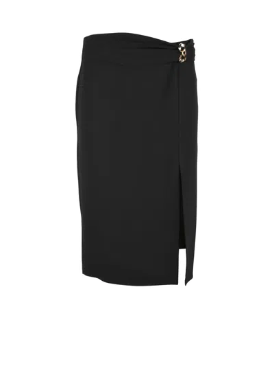 Simona Corsellini Black Polyester Elastane Women's Pencil Skirt