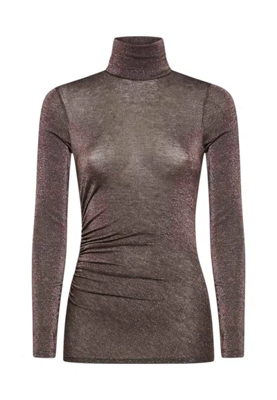 Simona Corsellini Body Fit Woman  In Lurex In Brown