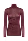 Simona Corsellini Body Fit Woman  In Lurex In Burgundy