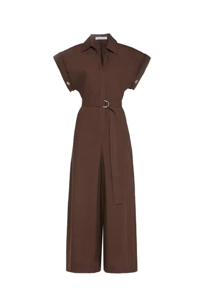 Simona Corsellini Brown Crepe Midi Dress
