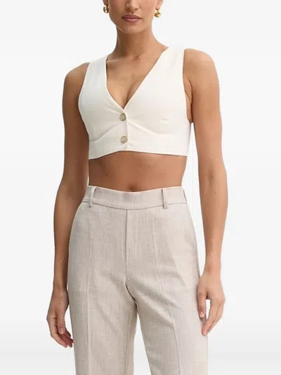 Simona Corsellini Button-fastening Sleeveless Top In White
