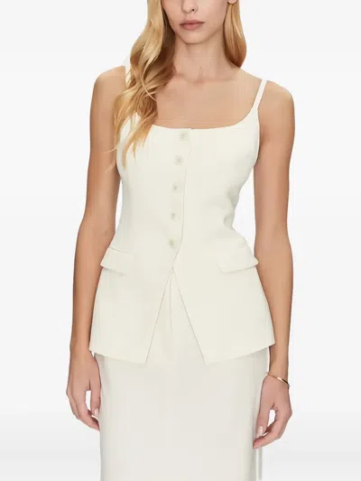 SIMONA CORSELLINI BUTTON-FRONT SLEEVELESS TOP