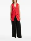 Simona Corsellini Button Sleeveless Jacket In Red
