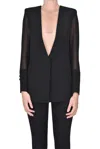 Simona Corsellini Crepè Sleeves And Back Blazer In Black