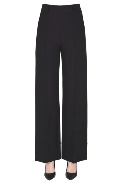 Simona Corsellini Cropped Wide Leg Trousers In Black