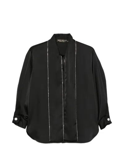 Simona Corsellini Crystal-embellished Satin Blouse In Black