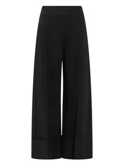 Simona Corsellini Cuffed Palazzo Trousers In Black