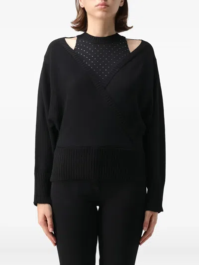 SIMONA CORSELLINI CUT-OUT EMBELLISHED SWEATER