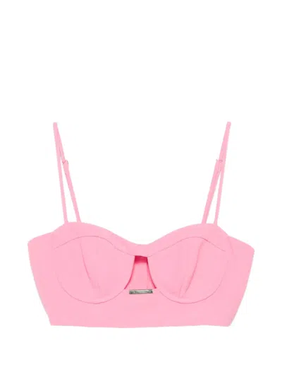 Simona Corsellini 컷아웃 크롭 탑 In Pink