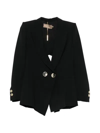 Simona Corsellini Cut-out Double-breasted Jacket In Black