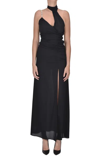 Simona Corsellini Draped Crepè Dress In Black