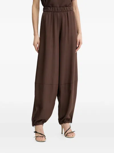 Simona Corsellini Drawstring Trousers In Burgundy