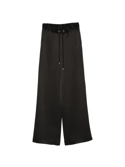 Simona Corsellini Drawstring-waist Wide-leg Trousers In Black