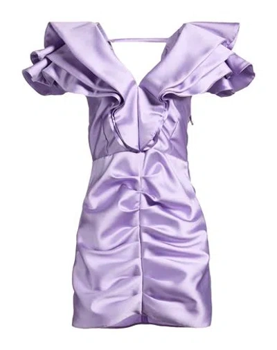 Simona Corsellini Edizione Limitata Woman Mini Dress Lilac Size 8 Polyester In Purple
