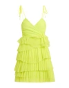 Simona Corsellini Edizione Limitata Woman Mini Dress Lime Green Size 8 Polyamide In Green