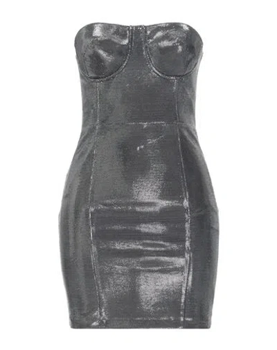 Simona Corsellini Edizione Limitata Woman Mini Dress Silver Size 4 Polyester, Elastane In Gray