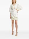 Simona Corsellini Embroidered-flowers Cut-out Mini Dress In White