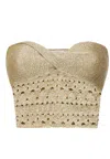 Simona Corsellini Metallic Crochet Top In Neutral