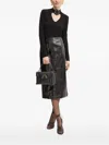 Simona Corsellini Floral-embellished Keyhole Neck Top In Black