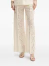 Simona Corsellini Floral-lace Pleated Trousers In Neutral