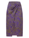 Simona Corsellini Floral-print Belted Midi Skirt In Purple
