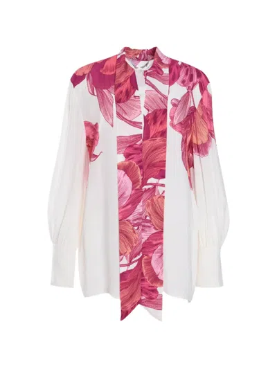 Simona Corsellini Floral-print Self-tie Blouse In Multi