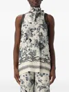 Simona Corsellini Floral-print Top In Black