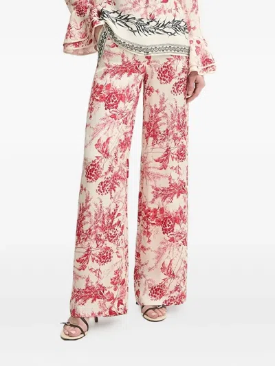 Simona Corsellini Floral-print Trousers In Red