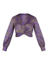 Simona Corsellini Floral-print Twist-front Top In Multi