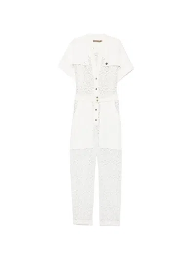 Simona Corsellini Flower-lace Jumpsuit In Animal Print
