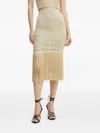 Simona Corsellini Fringe Knit Skirt In Gold