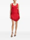 Simona Corsellini Fringe Mini Dress In Red