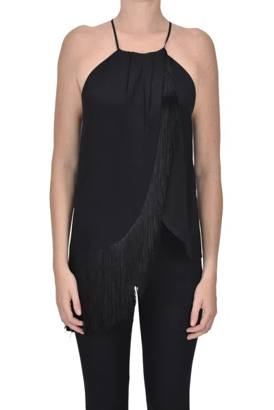 Simona Corsellini Fringed Crepè Top