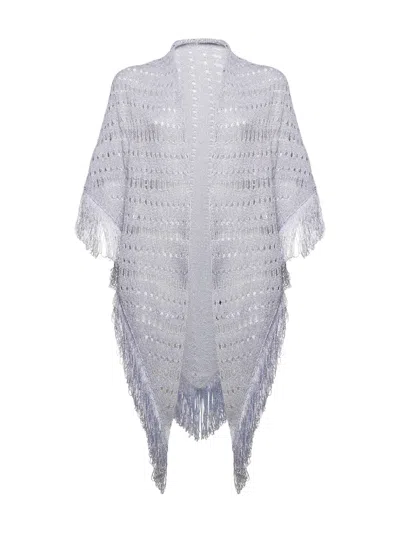 Simona Corsellini Fringed Knit Scarf In Neutral