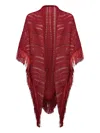 Simona Corsellini Fringed Knit Shawl In Burgundy