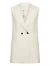 Simona Corsellini Gessato Pinstripe Double-breasted Waistcoat In Neutral