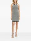 Simona Corsellini Halter-neck Geometric-pattern Dress In Blue