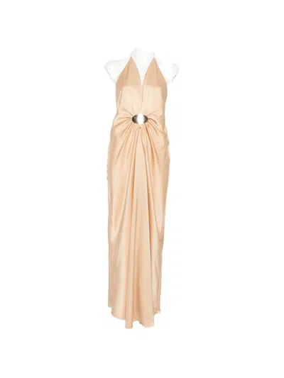 Simona Corsellini Halter-neck Maxi Dress In Neutral
