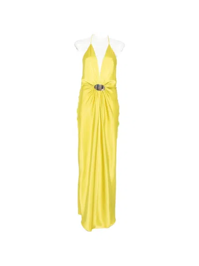 Simona Corsellini Halter-neck Maxi Dress In Yellow