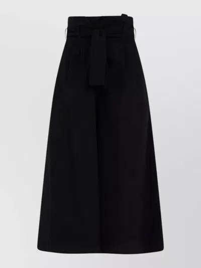 Simona Corsellini High Waist Ankle Length Belted Trousers In Black