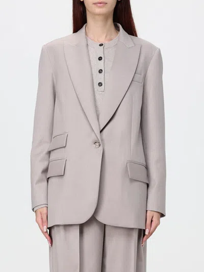 Simona Corsellini Jacket Woman Color Beige In Gray