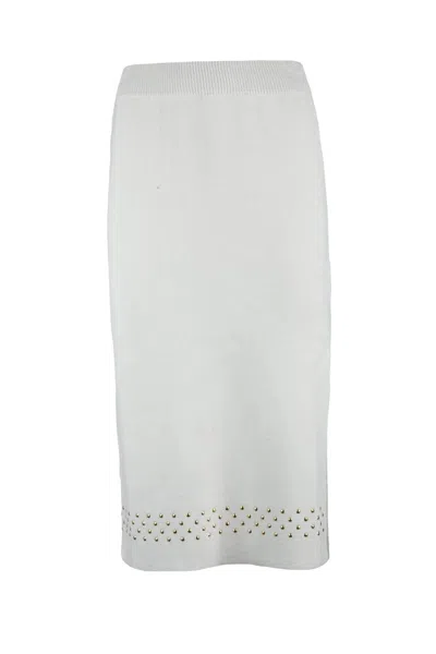 Simona Corsellini Knit Sheath Skirt - White
