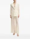 Simona Corsellini Lace-insert Single-breasted Blazer In White