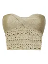 Simona Corsellini Metallic Crochet Top In Gray
