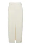 Simona Corsellini Midi Skirt With Front Slit In White