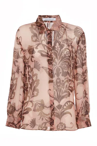 Simona Corsellini Multicolor Cotton Shirt In Brown
