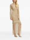 Simona Corsellini Open-back Fringe Mini Dress In Neutral