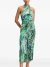 Simona Corsellini Paisley-pattern Halterneck Blouse In Green